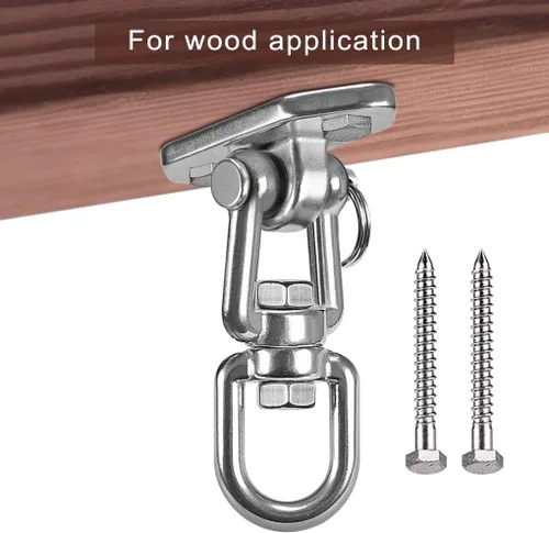 Miniatura 2 de Kit colgante para silla de hamaca, soporte de techo oscilante, gancho giratorio de 360°, parque infantil, árbol, gimnasio, cuerda, soporte de juego