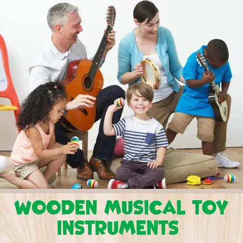 Miniatura 6 de IPIDIPI TOYS Maracas para huevos de Pascua para niños, paquete de 6 instrumentos musicales de madera para niños, juguete de sonido Montessori