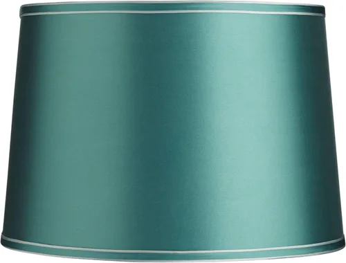 Pantalla de lámpara de tambor grande verde azulado suave de 14" superior x 16" inferior x 11" de alto x 11" de inclinación (Spider) de repuesto con