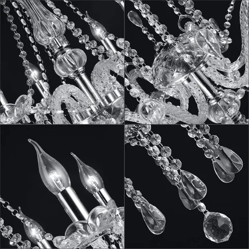 Miniatura 5 de Candelabros de cristal con 8 luces modernas, lámpara colgante de techo para comedor, sala de estar, dormitorio, pasillo, entrada, decoración