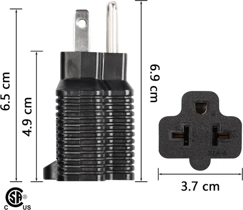 Miniatura 6 de CERRXIAN Adaptador de enchufe 4 en 1 de 15 amperios a 20 amperios, adaptador NEMA 5-15P a 5-15R, 5-15P a 5-20R, 5-15P a 6-15R, adaptador