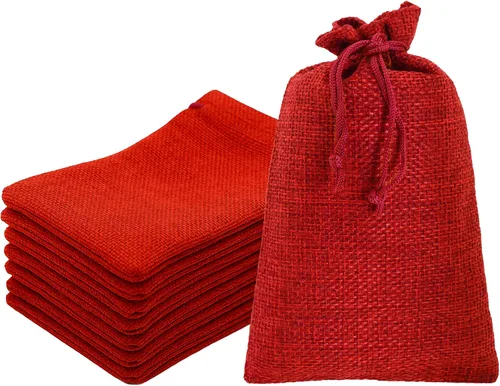 Miniatura 54 de Mandala Crafts Bolsas de regalo con cordón de arpillera negra de 10 x 12 pulgadas para regalos, 20 bolsas grandes de lino para regalo, dulces, café