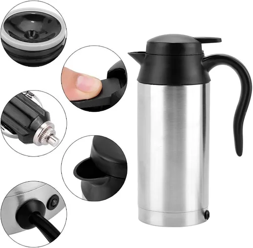 Miniatura 6 de FILFEEL Hervidor de viaje para automóvil, calentador de 24 V, olla para camping, barco, camión, camión, encendedor de cigarrillos, calentador