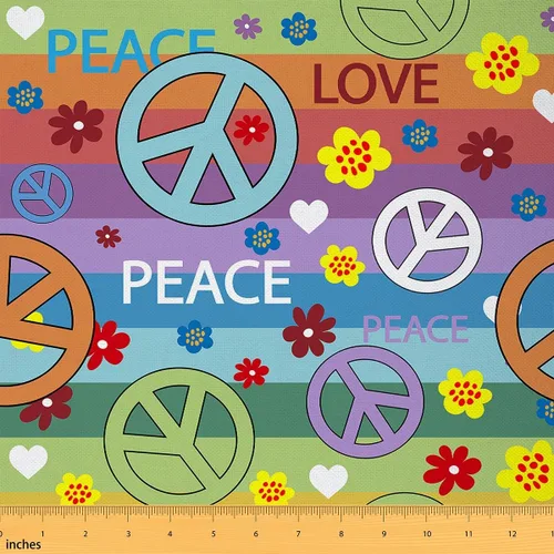 Miniatura 16 de Feelyou The Yard - Tela de flores Groovy de 1 yarda para niños de los años 70, diseño de flores hippie Groovy, tela bohemia para tapicería