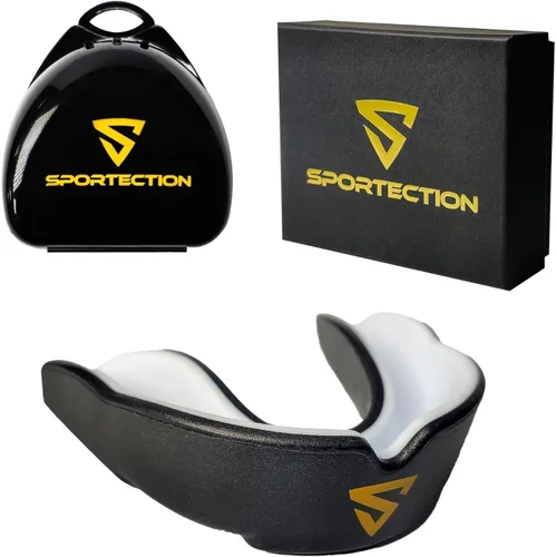 Miniatura 6 de Protector bucal con funda, para fútbol, boxeo, lacrosse y otros deportes de contacto, ajuste personalizado, transpirable, extraíble, ligero