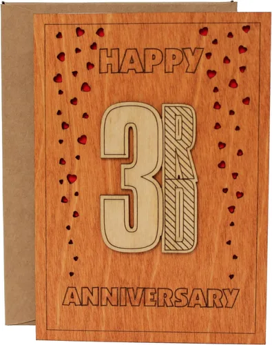 Miniatura 10 de Tarjeta de aniversario de 10 años de madera con soporte. 10 años, décima, diez años, tarjetas de aniversario de boda de aluminio para ella, esposa