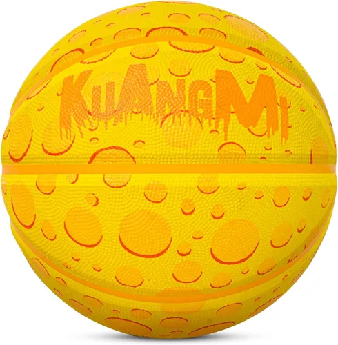 Miniatura 8 de Kuangmi Balón de baloncesto de goma de lujo, tamaño reglamentario de oficina, 7 (29.5 pulgadas), hecho para juegos de baloncesto en interiores
