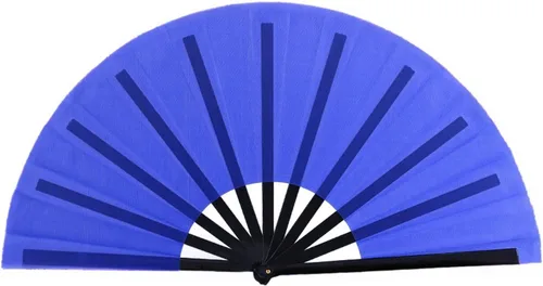 Miniatura 34 de Huralona Paquete de 5 abanicos plegables grandes de tela para fanáticos de rave, fanáticos chinos de Kung Fu Tai Chi para festivales y danzas