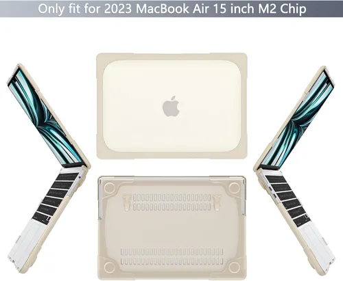 Miniatura 3 de Batianda Funda resistente para MacBook Air de 15 pulgadas 2026 M5 2025 M4 2024 2023 versión modelo A3448/A3241/A3114/A2941, soporte plegable Caqui