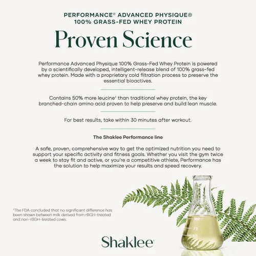 Miniatura 6 de Shaklee - Performance® Advanced Physique® 100% proteína de suero alimentada con pasto: fórmula de absorción rápida - 0.71 oz de proteína 110