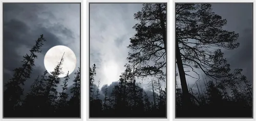 Miniatura 29 de wall26 Lienzo enmarcado para pared, juego de arte de noche estrellada sobre montañas, cielo nocturno tranquilo, naturaleza, desierto, fotografía