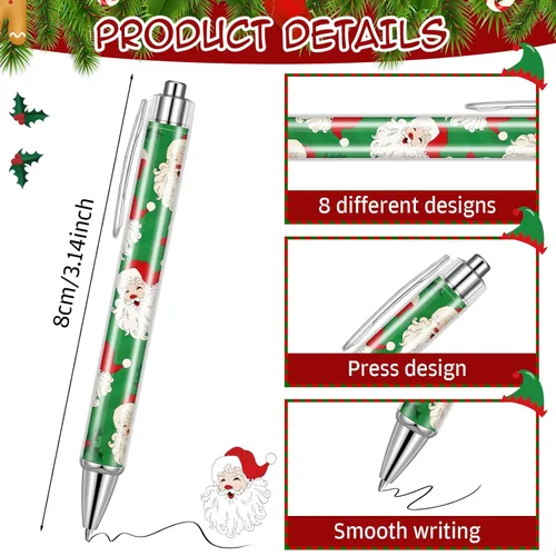 Miniatura 2 de Zhanmai Juego de 32 mini blocs de notas de Navidad con bolígrafos, bloc de notas en espiral del polo norte, bolígrafos oficiales de entrega de Papá