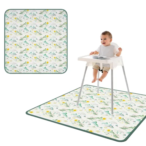 Miniatura 43 de BapronBaby Adventure Awaits - Tapete impermeable para debajo de sillas altas, suelos, mesas, tiempo de juego o artes y manualidades, lavable a