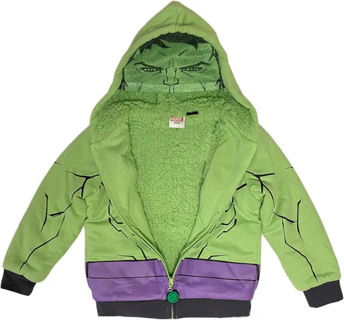 Miniatura 2 de Marvel The Incredible Hulk - Sudadera con capucha de forro polar Sherpa para niños