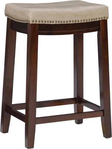 Miniatura 22 de Linon Claridge Taburete de mostrador, negro, 26 x 18 x 12.75 pulgadas