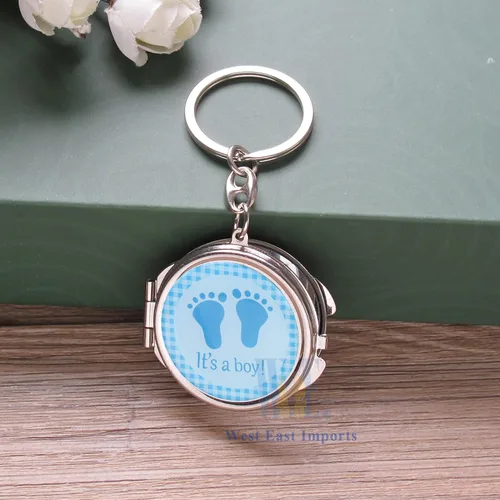 Miniatura 7 de 12 llaveros personalizados para baby shower con diseño de huella de bebé, regalo de grabado personalizado