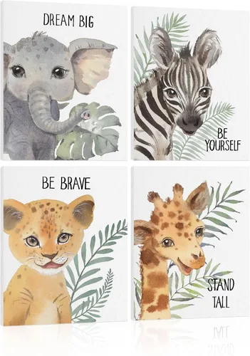 Miniatura 11 de Póster ABC para decoración de pared de cuarto de bebé, arte bohemio del alfabeto para pared de aula, arte de pared de niños de animales de safari