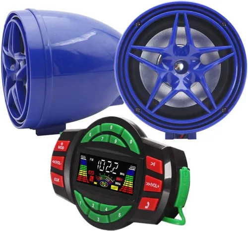 Miniatura 7 de XYC Amplificador Bluetooth de 12 V UTV ATV Sistema de sonido Altavoces manos libres FM Sistema de audio USB Estéreo de 3.5 pulgadas Altavoces de 12