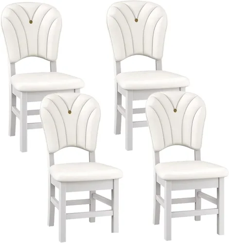Miniatura 16 de Upholstered Leather Dining Room Chairs, Dining Chairs Set Kitchen Chair with Solid Wood Legs, Dining Room Side Chair for Bedroom, Vanity, Living