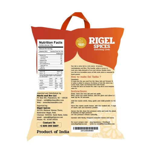 Miniatura 2 de Rigel Spices Toor Dal 4 libras – Arhar Dal para comidas nutritivas – Lentejas amarillas naturales Toor Dal – Ingrediente esencial de la cocina india.