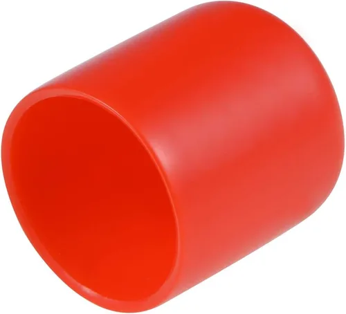 Miniatura 5 de uxcell 20 tapas de goma de 0.394 in de vinilo de identificación redonda tapa tapa de rosca de tornillo protectores rojo