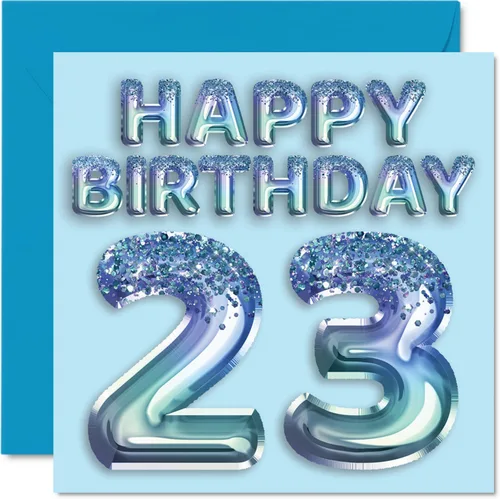 Miniatura 62 de Stuff4 Tarjeta de primer cumpleaños para niños, globo de fiesta con purpurina azul, tarjetas de feliz cumpleaños para niño de 1 año, nieto, hijo, 57
