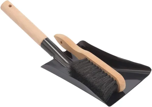 Miniatura 2 de Juego de pala de carbón y cepillo de hogar hecho de madera natural y cerdas de coco, juego de ordenación de hogar, pala y cepillo para chimenea