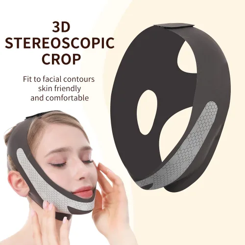 Miniatura 7 de Máscara de elevación de línea V de grafeno, correa de elevación facial para dormir, correa de barbilla reutilizable y ajustable para levantar