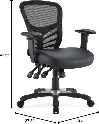 Miniatura 13 de Modway silla de oficina articulada, color verde, Vinilo, Vinilo negro