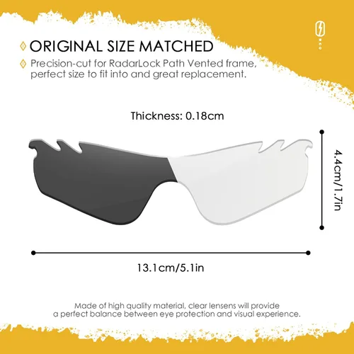 Miniatura 2 de Lentes de repuesto ANSI Z87.1 para gafas de sol Oakley RadarLock Path ventiladas - HI-DEF fotocromático