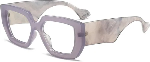Miniatura 25 de AIEYEZO Gafas de luz azul con marco grueso para hombres y mujeres, gafas cuadradas de moda para computadora, antifatiga ocular y previenen el dolor