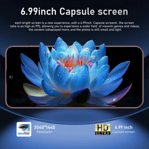 Miniatura 4 de Teléfono celular desbloqueado PMAX de 12 GB+512 GB, pantalla HD de 6.99 pulgadas, teléfonos Android 15 5G, batería 7000 mAh desbloqueado el Púrpura