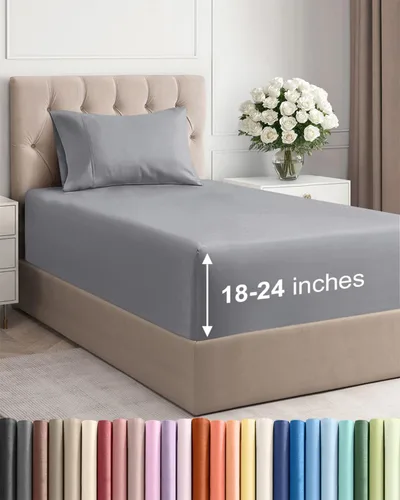 Miniatura 58 de Sábanas King divididas con bolsillos extra profundos, sábanas transpirables y refrescantes de 5 piezas, sábanas de lujo para hotel, suaves, sin 22