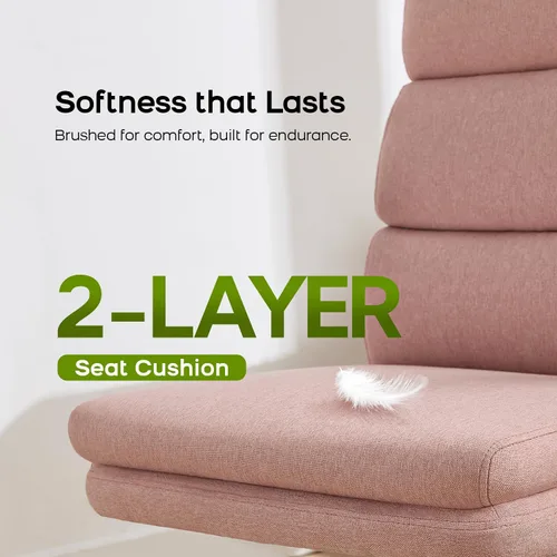 Miniatura 5 de amseatec Silla de Oficina Ajustable Silla de Escritorio Respaldo Medio Ejecutiva Cómoda de Tela Ergonómica Soporte para la Espalda Silla de Rosa