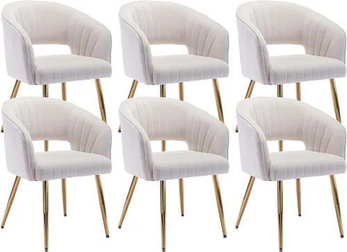 Miniatura 11 de KCC Juego de 2 Sillas de Comedor de Acento Moderno, Sillas de Comedor Tapizadas en Terciopelo con Respaldo Hueco, Sillas de Cocina Acolchadas Sillas