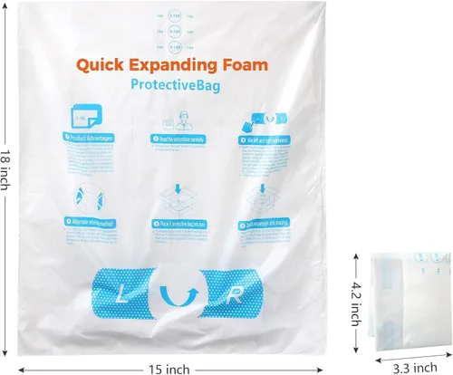 Miniatura 2 de 15 x 18 pulgadas, 10 unidades TONESPAC Instant Pack Quick Expanding Foam X-100 Bolsa de embalaje para embalaje y envío