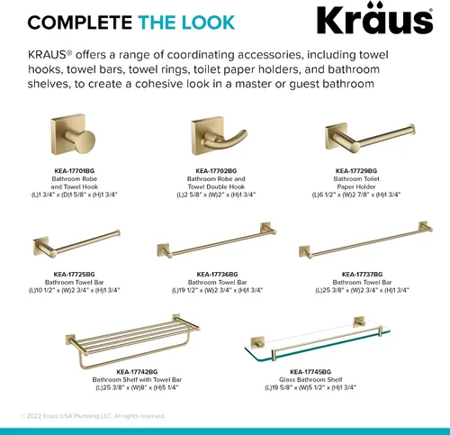 Miniatura 6 de KRAUS Toallero de baño Ventus, acabado dorado cepillado