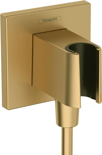 Miniatura 7 de hansgrohe 26889341 - Toma de pared de ducha de mano con conexión de rosca de 1/2 pulgada en cromo negro cepillado, 26889341