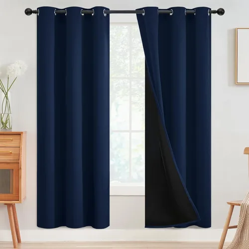 Miniatura 113 de SimpleHome - Cortinas opacas 100% para recámara, cortinas de ventana con ojales beige, con aislamiento térmico, cortinas de oscurecimiento