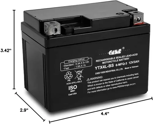 Miniatura 7 de YTX4L-BS Batería SLA Power Sport de 12 V 3AH 50 CCA - Batería Casil