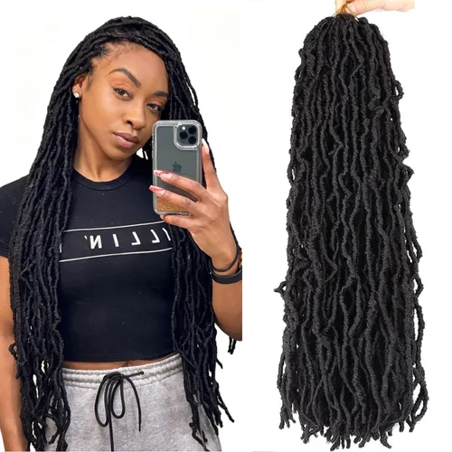 Miniatura 18 de LMZIM 7 paquetes de cabello sintético de ganchillo preanudado de 26 pulgadas, trenzas de ganchillo suaves de diosa para mujeres negras, extensiones