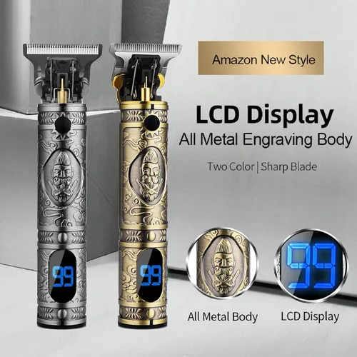 Miniatura 8 de AMULISS Cortadora de pelo profesional para hombre, sin huecos, inalámbrica, kit profesional de corte de pelo y aseo para hombres, pantalla LED