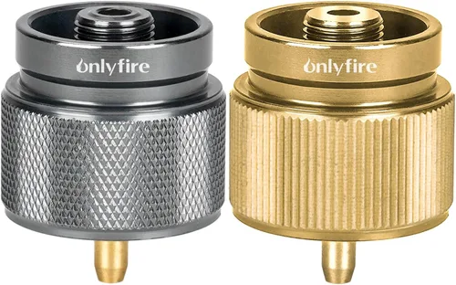 Adaptador para estufa de campamento, paquete de 2, conector de conversión de gas de 1 libra, entrada de tanque pequeño de propano para exteriores,