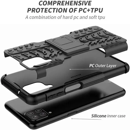 Miniatura 3 de Funda para teléfono Galaxy A12, funda para teléfono Samsung A12 con protector de pantalla, protector de silicona a prueba de golpes con función