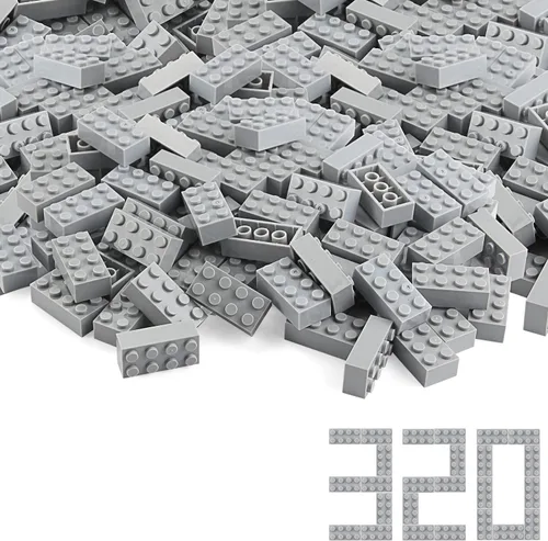 Miniatura 39 de Ladrillos de 2 x 4, lima, 320 piezas partes de color verde amarillento, kit de construcción clásico, conjunto de juego creativo, bloques de juguete