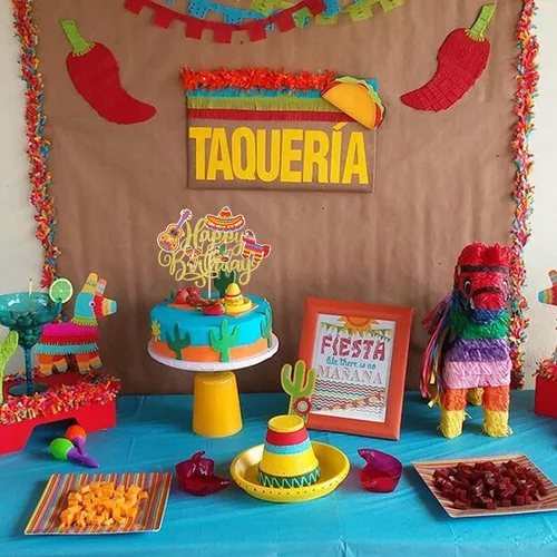Miniatura 6 de 1 paquete de decoración de pastel de fiesta de cumpleaños para guitarra, cactus y burro, palillos de pimienta para fiesta mexicana, baby shower, 2