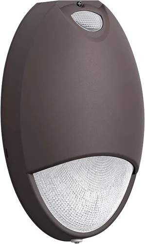 Paquete de luz LED de emergencia con batería de reserva y sensor de fotocélula, diagnóstico de autoprueba, ubicación húmeda IP65, 12W 120-277VAC,