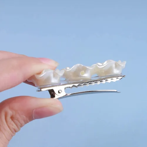 Miniatura 3 de Pinza para el cabello con diseño de flores bohemias, pasador de flores plateadas, elegante clip para la cabeza, accesorios decorativos