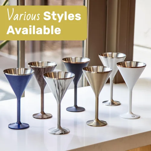 Miniatura 6 de NEWPORT Stemware Collection Premium Vacuum Insulated Stainless Steel Martini Glasses, Lightweight Margarita Glasses, Unbreakable & Stay Cold