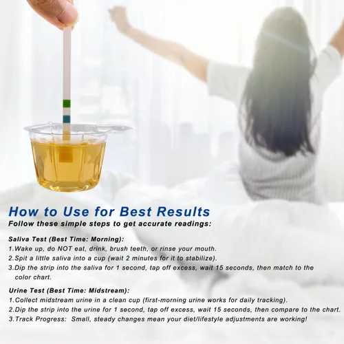 Miniatura 6 de Tiras de prueba de pH para saliva de orina 100 Ct con 100 tazas, (rango 0-14) Tiras de prueba de pH 4 en 1 o ácido alcalino del cuerpo humano, pH